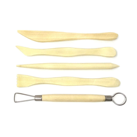 Polymer Clay Sculpting Tools Set - 5 Pcs Pottery Tool Kit - Ceramic Pottery & Clay Ribbon Wood Modeling Tools Kit (5 Pack) In Australia - Darrahopens