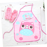 3pcs water child small bib smock kids apron toddler art smock 2 piece set apron Reverse dressing Cartoon gown pink apron for kids