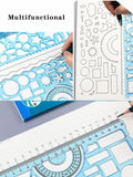 3 Pcs Multifunctional Geometric Ruler for Drawing Tools School Supplies Rulers multi-functional measuring ruler 4-point group In Australia - Darrahopens