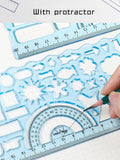 3 Pcs Multifunctional Geometric Ruler for Drawing Tools School Supplies Rulers multi-functional measuring ruler 4-point group In Australia - Darrahopens