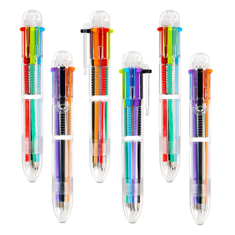 20pcs Multicolor Ballpoint Pens 6 Color in One, 0.5mm Retractable Ballpoint Rainbow Pens Color Pens for Office School Supplies In Australia - Darrahopens