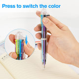 20pcs Multicolor Ballpoint Pens 6 Color in One, 0.5mm Retractable Ballpoint Rainbow Pens Color Pens for Office School Supplies In Australia - Darrahopens