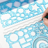 7pcs Geometric Drawings Templates Measuring Geometry Rulers for Design Architecture Office Studying Designing
