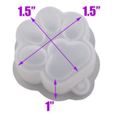 10Pcs Cat Paws Pendant Epoxy Mold DIY Resin Casting Silicone Mold for Keychain Making Pack, Size 1.5" x 1.5" x 1"