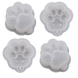10Pcs Cat Paws Pendant Epoxy Mold DIY Resin Casting Silicone Mold for Keychain Making Pack, Size 1.5" x 1.5" x 1"
