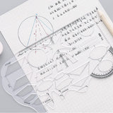 1 Pc Clear Geometry Ruler Architectural Templates Drawing Template Template Architecture Hollow Drafting Ruler Shapes 7.56x4.53in In Australia - Darrahopens