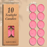 Tea Candles Wedding 10 Pack Party and Home Decoration Tealight Small Wishing Bulk with 1.5-2 Hours Extended Burn Time Mini  (Pink)