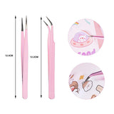 4PCS Precision Tweezers Set, Diamond Painting Tools, Anti-Static Stainless Steel Curved & Point Tip Tweezers, for Nail Art,DIY In Australia - Darrahopens