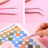 4PCS Precision Tweezers Set, Diamond Painting Tools, Anti-Static Stainless Steel Curved & Point Tip Tweezers, for Nail Art,DIY