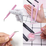 4PCS Precision Tweezers Set, Diamond Painting Tools, Anti-Static Stainless Steel Curved & Point Tip Tweezers, for Nail Art,DIY In Australia - Darrahopens