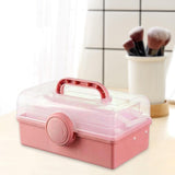 Multipurpose Organizer Folding Tool Box Three Layer Storage box arts Crafts Case for Nails Making Sets, pink In Australia - Darrahopens