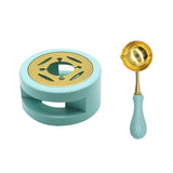 Wax Seal Kit Wax Seal Warmer Wax Seal Stamp Kit Wax Seal Furnace with Melting Spoon for Melting Wax Seal Sticks (Mint Green) In Australia - Darrahopens