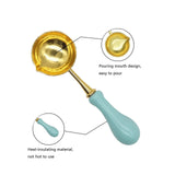 Wax Seal Kit Wax Seal Warmer Wax Seal Stamp Kit Wax Seal Furnace with Melting Spoon for Melting Wax Seal Sticks (Mint Green) In Australia - Darrahopens