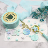 Wax Seal Kit Wax Seal Warmer Wax Seal Stamp Kit Wax Seal Furnace with Melting Spoon for Melting Wax Seal Sticks (Mint Green) In Australia - Darrahopens
