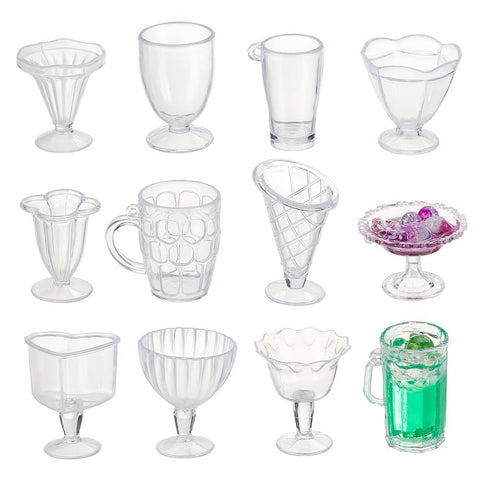 24pcs Mini Cups Keychain Kit Miniature Simulation Plastic Resin Cup Dollhouse Miniature Tableware Pendant Charm for DIY Keychain In Australia - Darrahopens