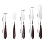 5PCS Painting Knife Set, Palette Knife Painting Tools, Stainless Steel Artist Oil Painting Spatula Mixing Spatula Paint - Brown In Australia - Darrahopens