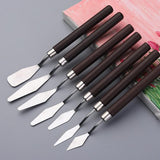 2 Pack Professional Palette Knife Set Painting Stainless Steel Spatula 14 Pieces for Oil Paint Metal Knives Wood Handle,（Red)