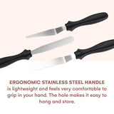 Icing Cake Spatulas - Stainless Angled Steel Spatulas for Decorating and Baking Cakes - Cake Frosting Spatula Smoother Tool