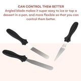 Icing Cake Spatulas - Stainless Angled Steel Spatulas for Decorating and Baking Cakes - Cake Frosting Spatula Smoother Tool