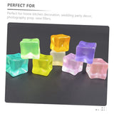 30 Pcs  Acrylic Ice Cubes Fake Ice Cubes Luminous Colorful Square Ice Photography Props Decorations In Australia - Darrahopens