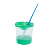 12 Pack No Spill Paint Cups With Lids for Kids, Arts and Crafts Supplies for Classrooms (4 Colors, 3 x 3 In)