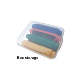 Plastic Magnetic Chalk Holders with Storage Case, 4 Pack Blackboard Adjustable Chalk Clip Chalk Covers (Blue, Green, Red, Yellow)
