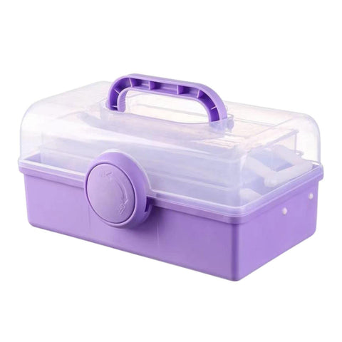 Multipurpose Organizer Folding Tool Box Three Layer Storage box arts Crafts Case for Nails Making Sets, violet In Australia - Darrahopens