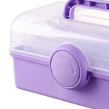 Multipurpose Organizer Folding Tool Box Three Layer Storage box arts Crafts Case for Nails Making Sets, violet