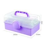 Multipurpose Organizer Folding Tool Box Three Layer Storage box arts Crafts Case for Nails Making Sets, violet