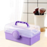 Multipurpose Organizer Folding Tool Box Three Layer Storage box arts Crafts Case for Nails Making Sets, violet