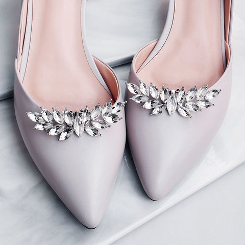 Silver Shoe Clip Shoes Jewelry Decoration Crystal Shoe Buckle for Wedding party-widely used for heels, flats, boots