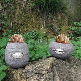 Unique Tooth Indoor Planter Pot Set-2,Funny Small Succulent Plant Pot,Novelty Home Decor Flower Pot,Cute Halloween Resin Flowerpot
