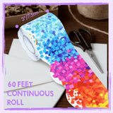60 Feet Bulletin Board Borders, Confetti Scalloped Rolled Border Trim for School, Classroom & Offices