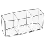 Acrylic Makeup Brush Holder 3 Slots Cosmetic Brushes Storage Clear Pen Holder Eyeliners Eyebrow Pencil Display Case for Desk In Australia - Darrahopens