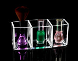 Acrylic Makeup Brush Holder 3 Slots Cosmetic Brushes Storage Clear Pen Holder Eyeliners Eyebrow Pencil Display Case for Desk In Australia - Darrahopens