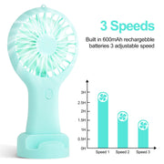 Mini Handheld Fan Battery Operated Small Personal Portable Speed Adjustable USB Rechargeable Fan Cute Design Powerful Eyelash Fan
