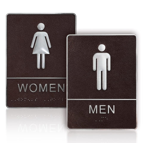 Men and Women Restroom Sign with Braille, 2pcs Restroom Sign for Business Bathroom Signs with Double Sided Tape for Business In Australia - Darrahopens