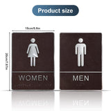 Men and Women Restroom Sign with Braille, 2pcs Restroom Sign for Business Bathroom Signs with Double Sided Tape for Business