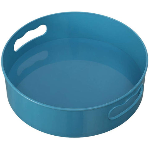 Plastic Lazy Susan Organizer Turntable Round 9-Inch Rotating Storage Organizer Tray with Handles for Kitchen Cabinets, Pantry