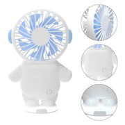USB astronaut mini fan rechargeable portable handheld fan 3-speed cooling personal fan detachable base