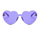 One piece peach heart sunglasses, transparent heart-shaped glasses, fashionable candy colored one-piece frameless sunglasses In Australia - Darrahopens