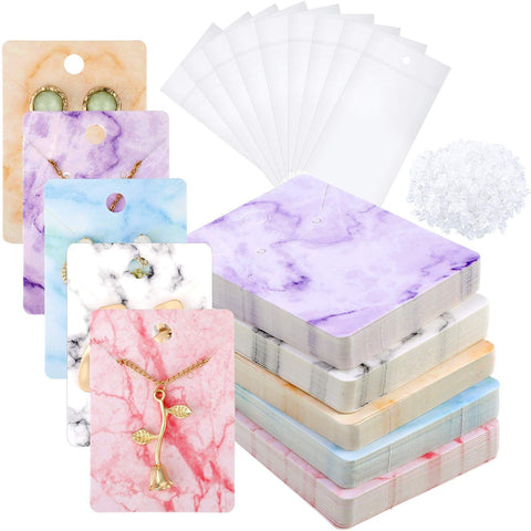 900 pieces of 250 5-color jewelry display cards, 150 self sealing bags, and 500 ear backs on the back for jewelry packaging In Australia - Darrahopens