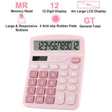 Calculators Desktop, Digit Dual Power Cute Calculator with Large LCD Display Big Button for Office Home and School (Pink) In Australia - Darrahopens