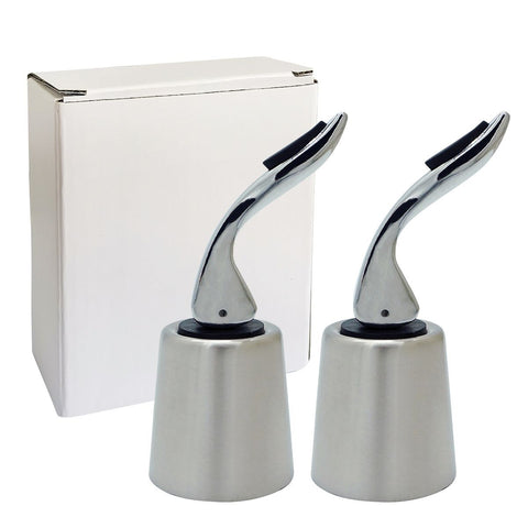 2 Pack Stainless Steel Wine Stoppers, Reusable Wine Bottle Stopper Sealer with Silicone Plug, Beverage and Wine to Keep Fresh In Australia - Darrahopens