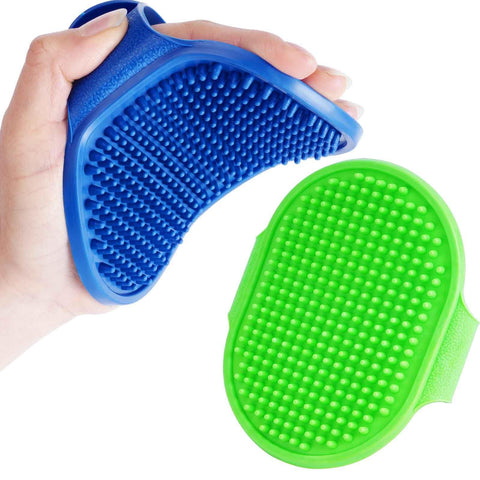 2 Pack Dog Grooming Brush, Premium Soft Silicone Pet Bath Brushes with Adjustable Handle, Shampoo Soothing Comb In Australia - Darrahopens