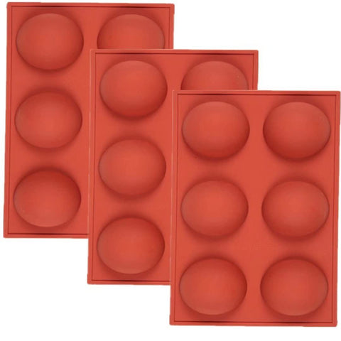 3 Pack 6 Holes Large Hemisphere Dome Silicone Mold, 6 Cavities,Half Sphere Silicone Tray for Making Hot Chocolate In Australia - Darrahopens