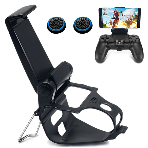 Phone Clip for Controller Mobile Gaming Mount Bracket Holder Adjustable Stand Clamp for Remote Play (Black)