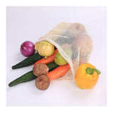 10 pcs Reusable Cotton Mesh Produce Bags - Organic Cotton, Durable, Double Stitched, Washable with Tare Weight & Drawstring
