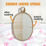 Exfoliating Loofah Sponge Body Scrubber（3 Pack), Natural Loofah Pads Bath Shower Loofa Sponge for Women