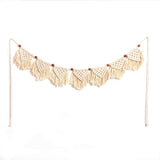 Handmade Boho Tassel Wall Hanging Fringe Panels Garland Banner Woven Tapestry Cotton Crochet Decor Bathroom Bedroom